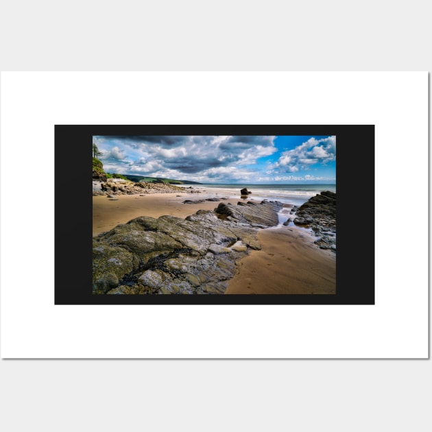 Beach & Rocks - Coastal Scenery - Amroth - Pembrokeshire Wall Art by Harmony-Mind
